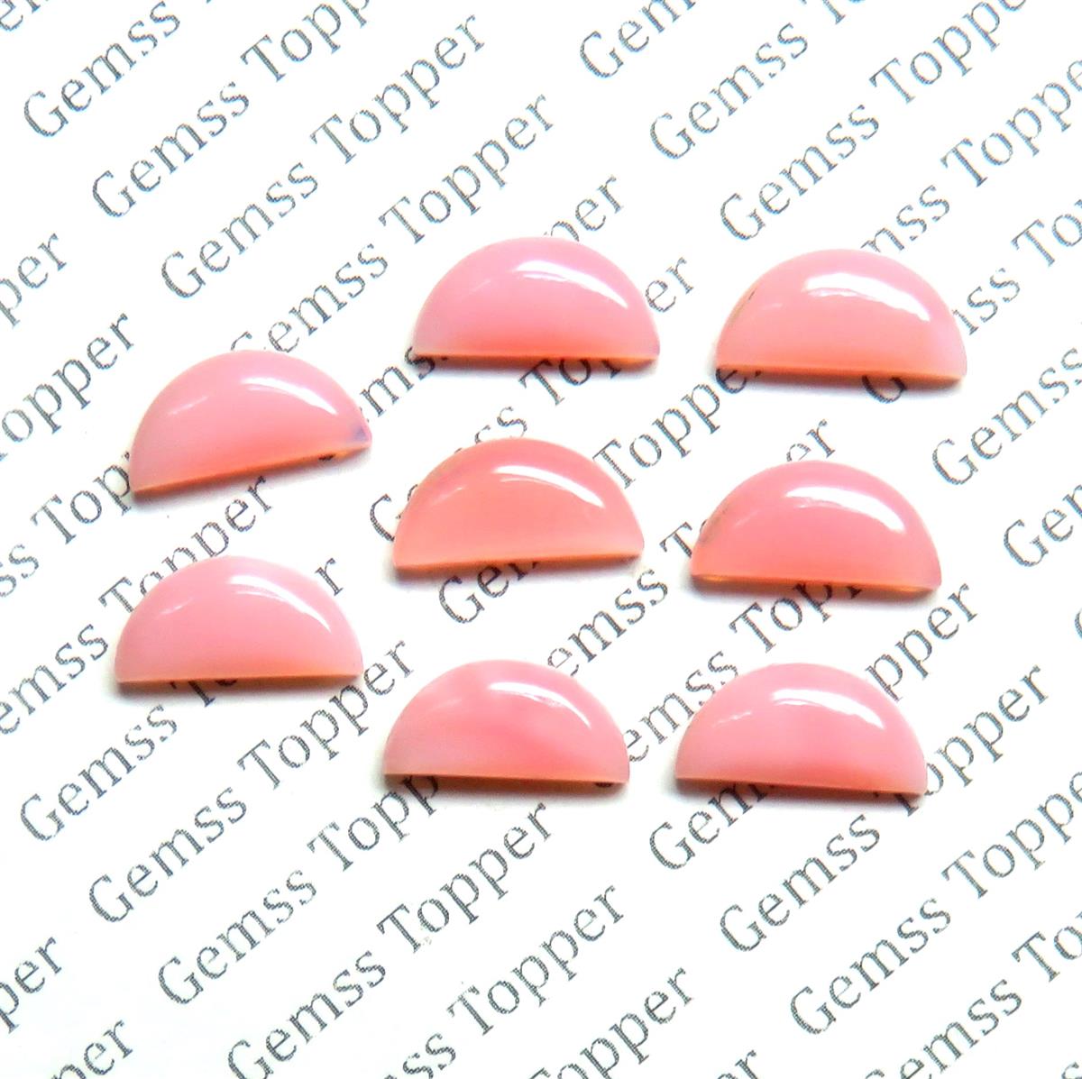Pink Opal 6x12 mm D Shape Cabochon